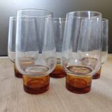 Série de 5 verres chope verre coloré 37 Cl Luminarc Années 60/70 vintage