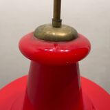 Industrial Vintage Red Glass Light Pendant 1950’s