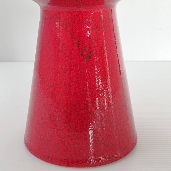 Vase vintage 1950 ceramique rouge italienne 50s retro spaghetti rockabilly