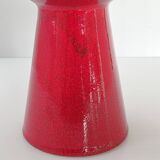 Vintage 1950 red italian ceramic vase 50s retro spaghetti rockabilly