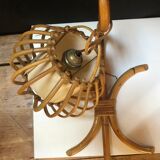 Vintage rattan wall lamps 60s, sold by 2