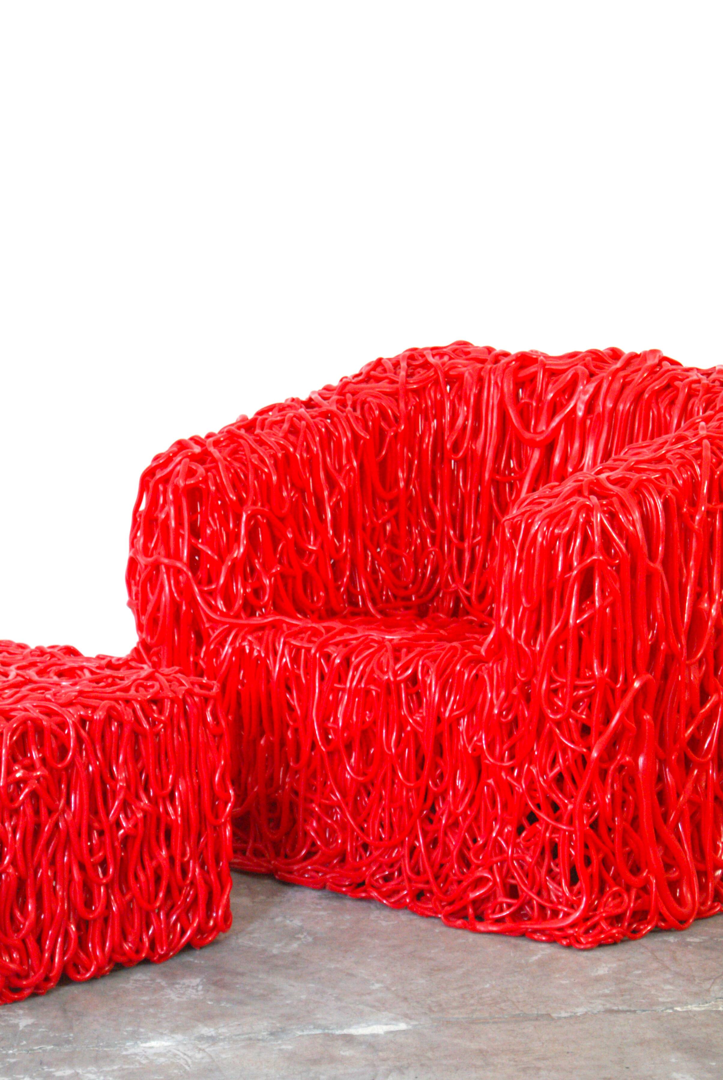 Senzafine armchair and pouf by Gaetano Pesce