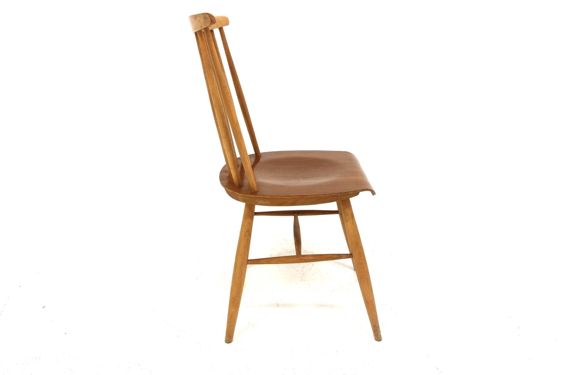 Set of 4 Scandinavian "Pinnstol" beech chairs, Sweden, 1960