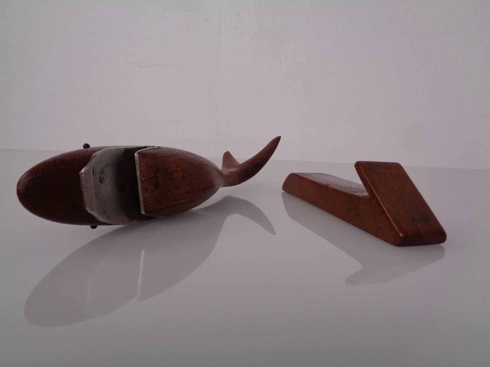 Danish Teak Shark with Stand, 1960s