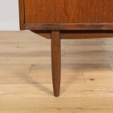 Mid-century teak shelf with pull-out top, Denmark, 1960s