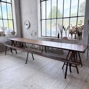 XXL trestle farm table 4m and its benches