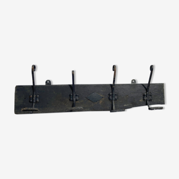 Rustic coat rack - 4 hooks - theme field, nature