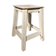 Tabouret d’atelier en bois patiné blanc