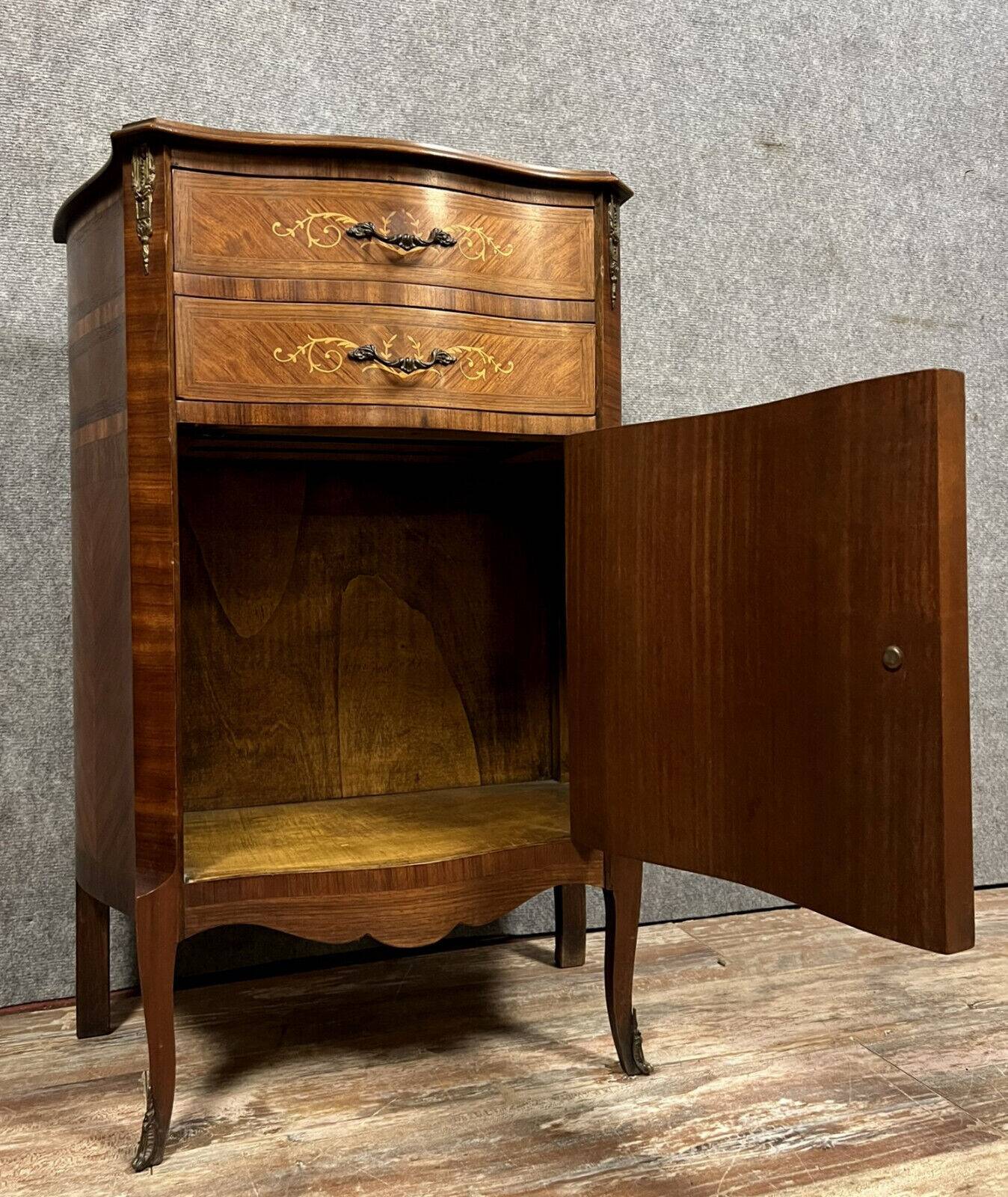 Curved Louis XV style ceremonial buffet in marquetry