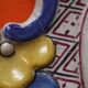 Ceiling light or rosette in enamelled ceramic from the end of the 19th century.