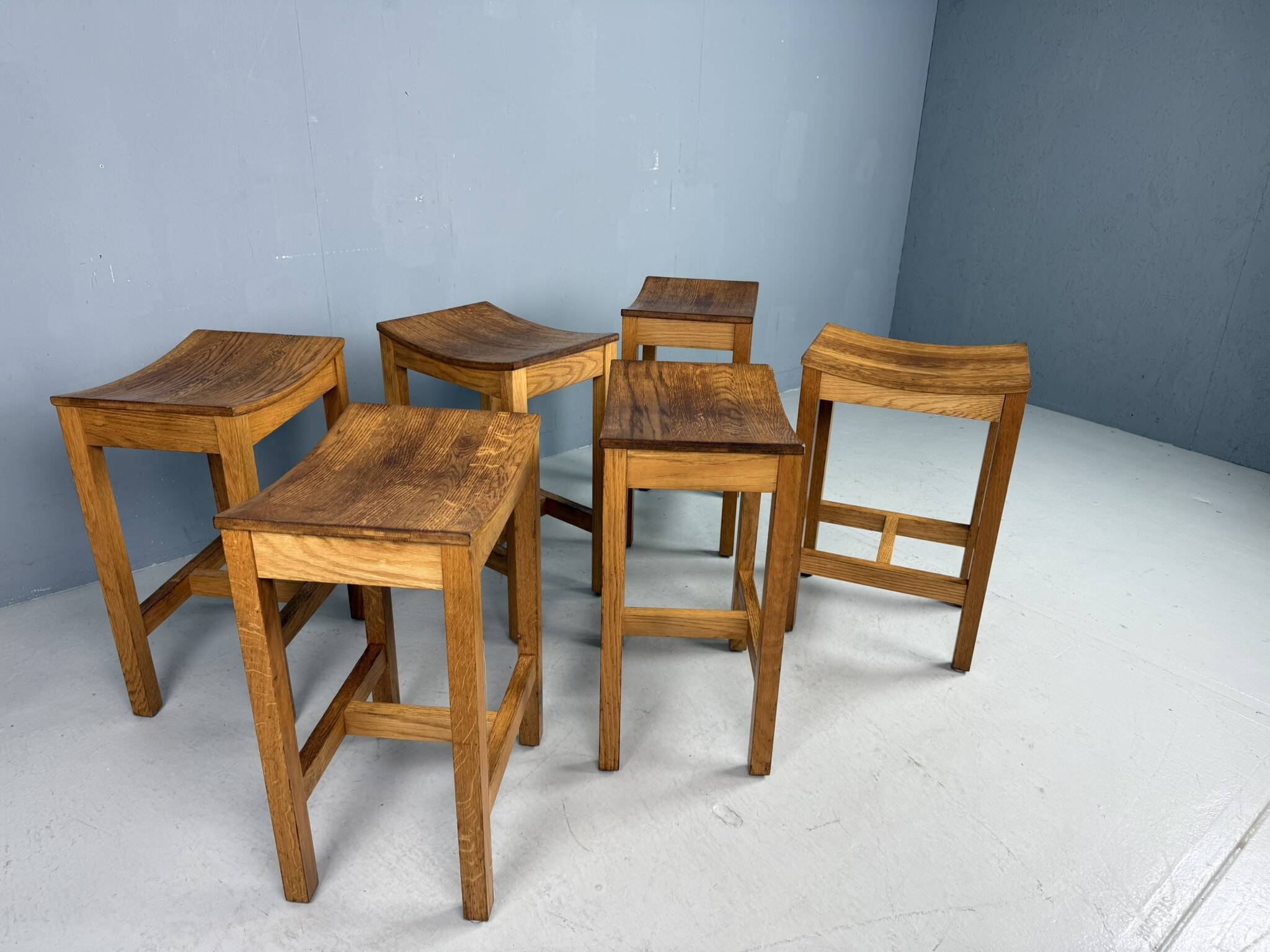 Set of 2 Japandi oak stools by Jonas Lindvall for David Design 1990s