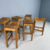 Set of 2 Japandi oak stools by Jonas Lindvall for David Design 1990s