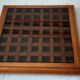 Oak table mat and smoked glass 70s