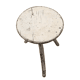 Antique French Milk Stool Painted White, early 1900s