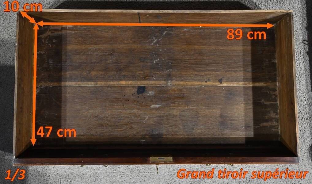 Scribanne chest of drawers in solid mahogany, Georgian period, England – 18th century