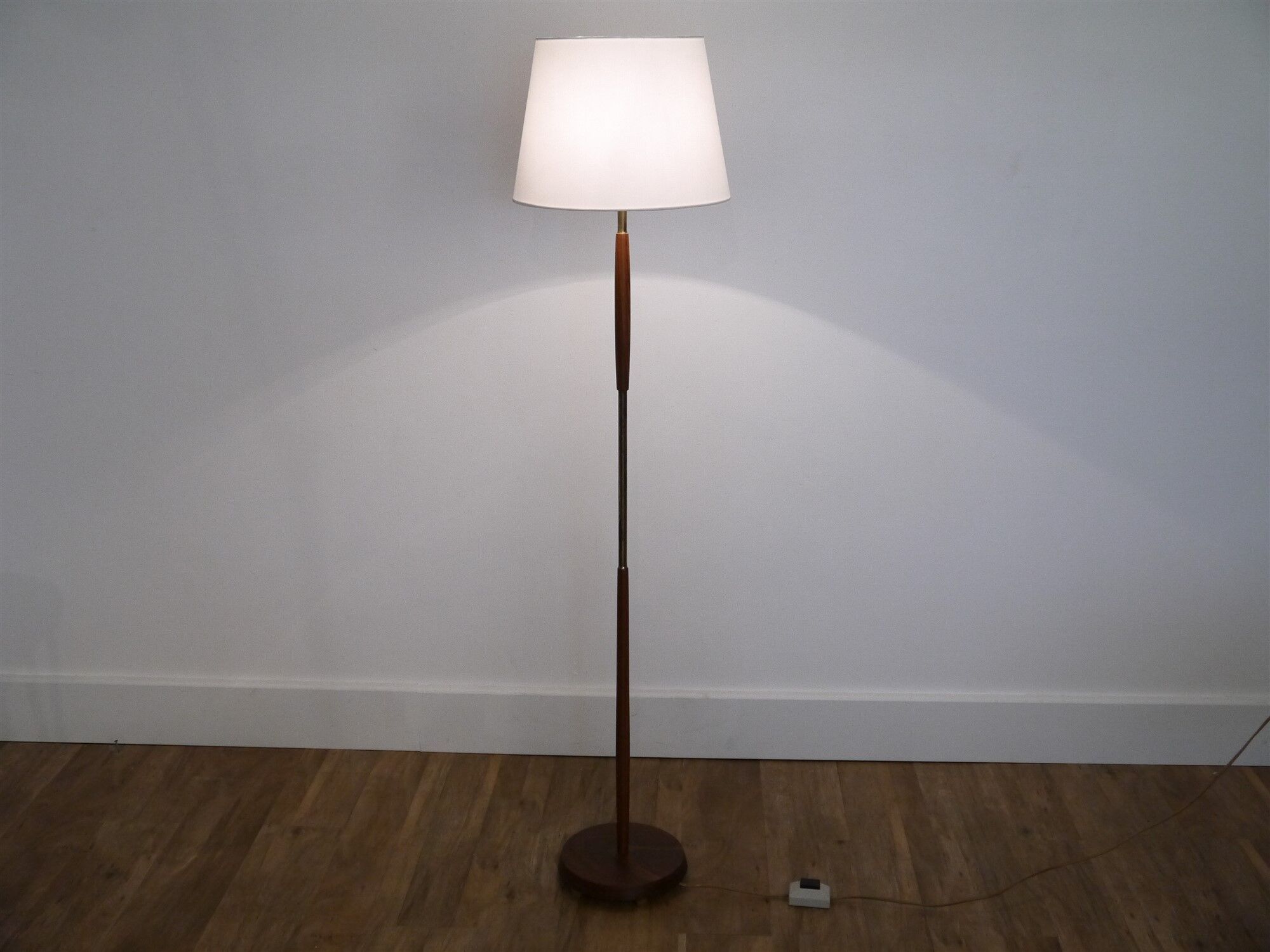 Scandinavian lamppost and teak and brass