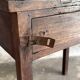Antique Indonesian teak workbench with one drawer H82.5 L76x49.