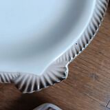 6 Longwy earthenware plates, Copenhagen model, in the shape of a fish