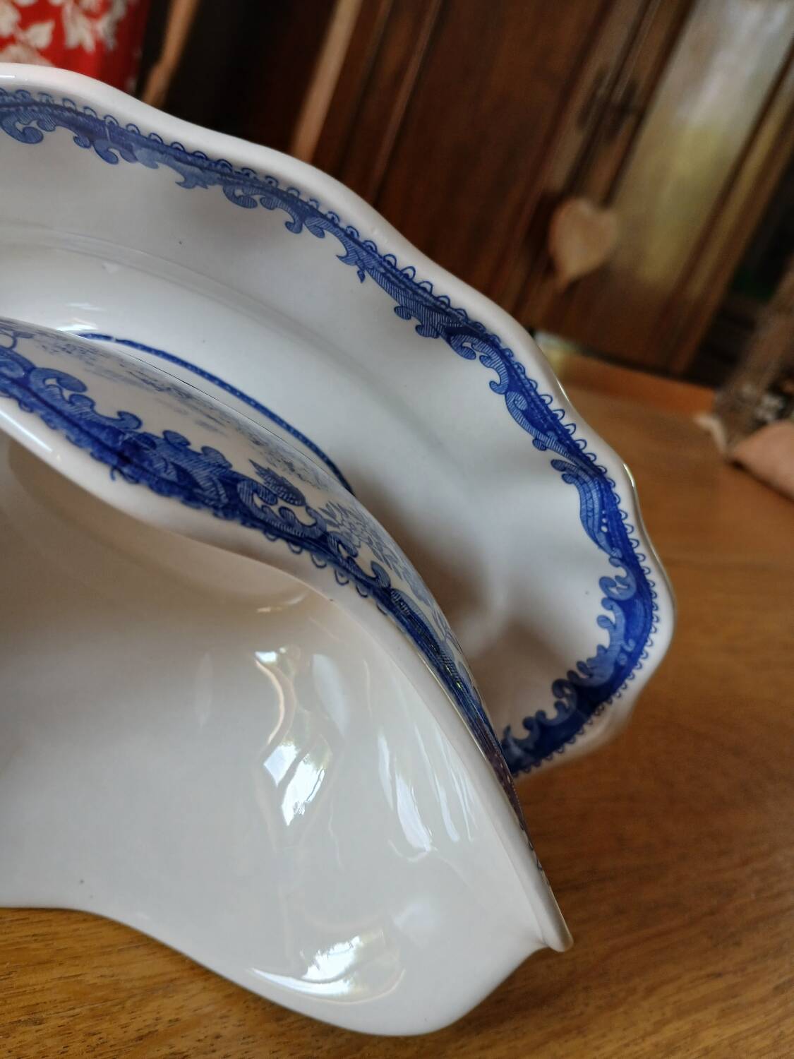 Old Lunéville earthenware sauce boat