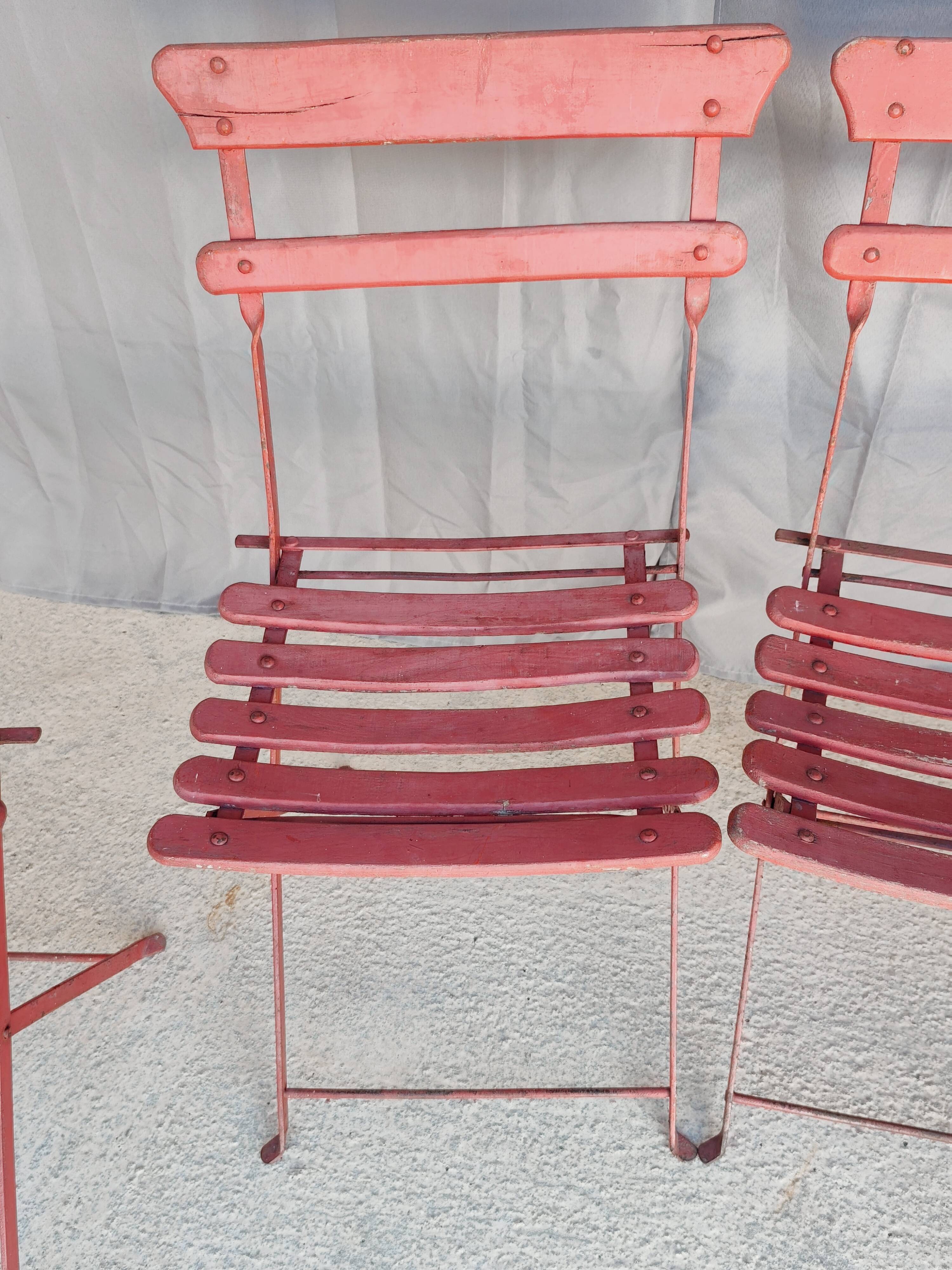 Set of 4 vintage folding garden chairs