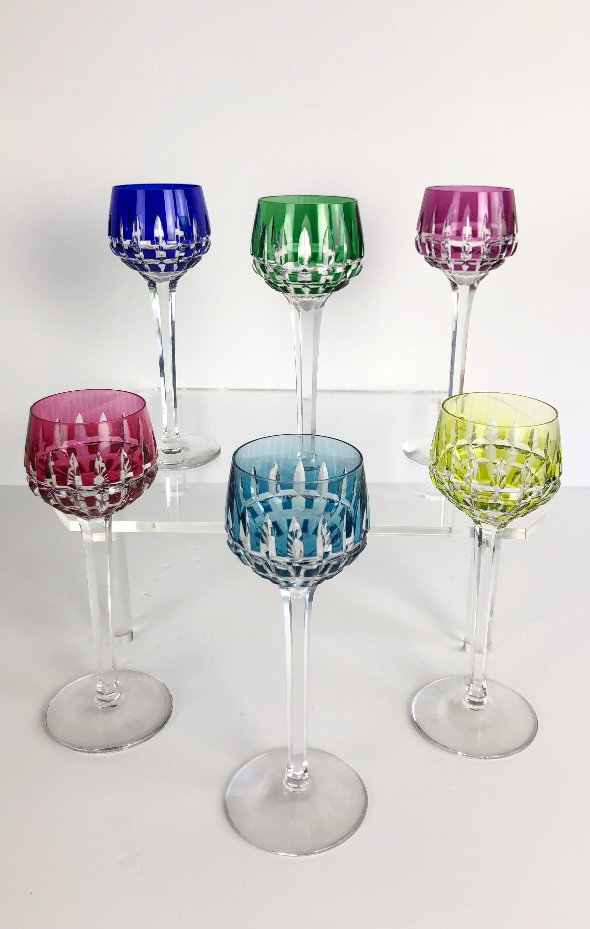 Set of 6 Rhone wine glasses in crystal in Saint Louis