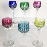Set of 6 Rhone wine glasses in crystal in Saint Louis