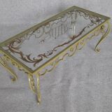 Table basse verre et fer forgé. année 1950 / 1960