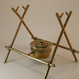 Bouilloire ancienne avec son réchaud en cuivre