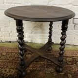 Vintage turned wood side table