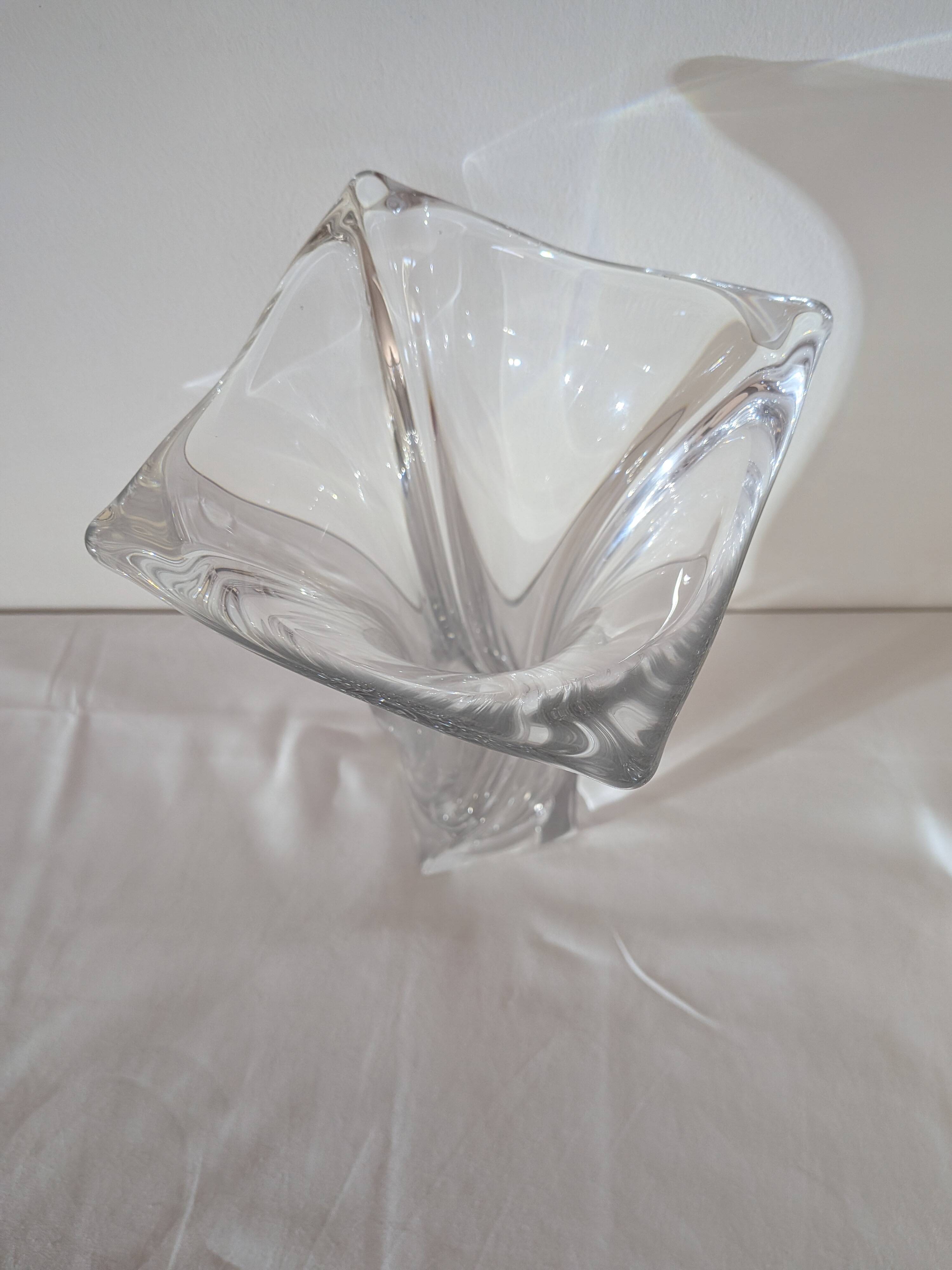 Large crystal vase Royale de Champagne Bayel - Vintage - Signed