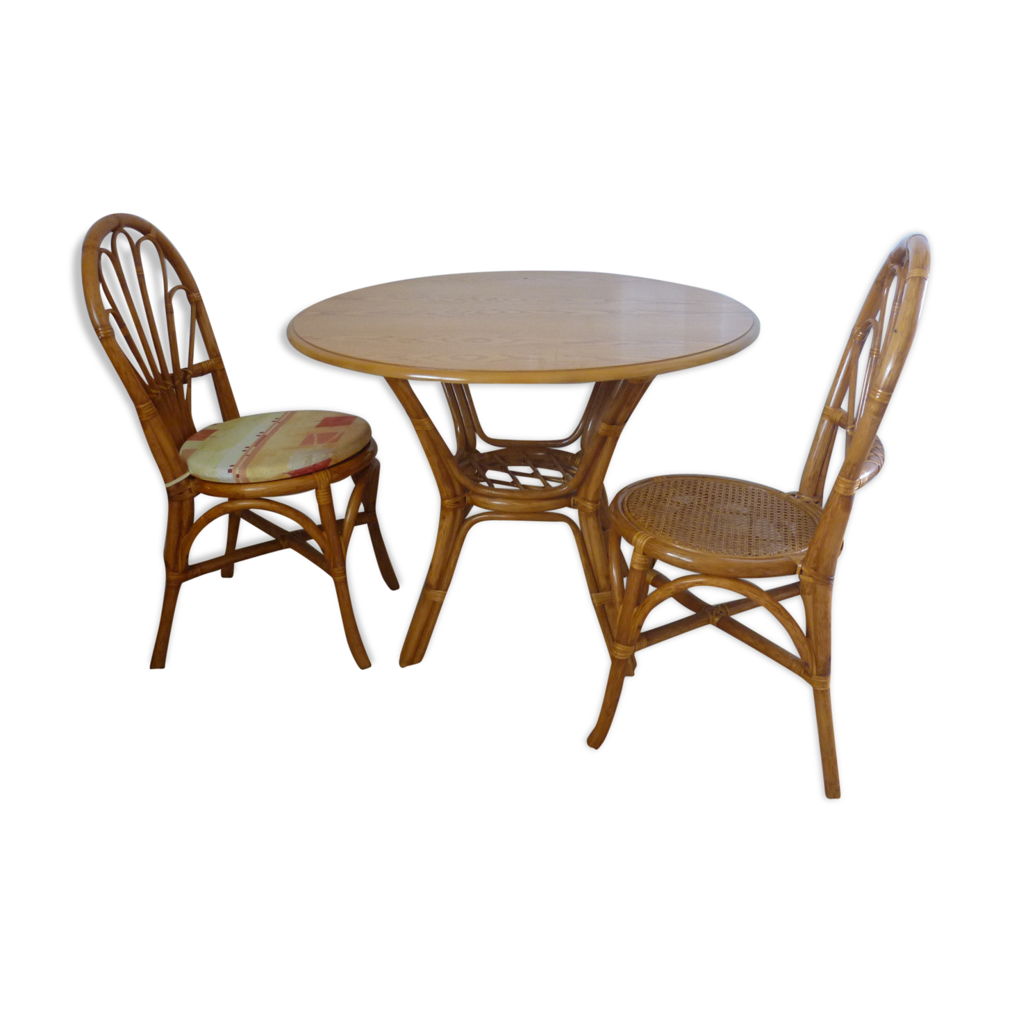 Rattan living room round table and chairs