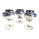 6 Vintage Ground Glass Champagne Glasses