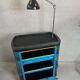 Vintage industrial trolley 'Hazet Assistent' + Rademacher lamp