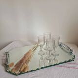 Art Deco beveled mirror tray