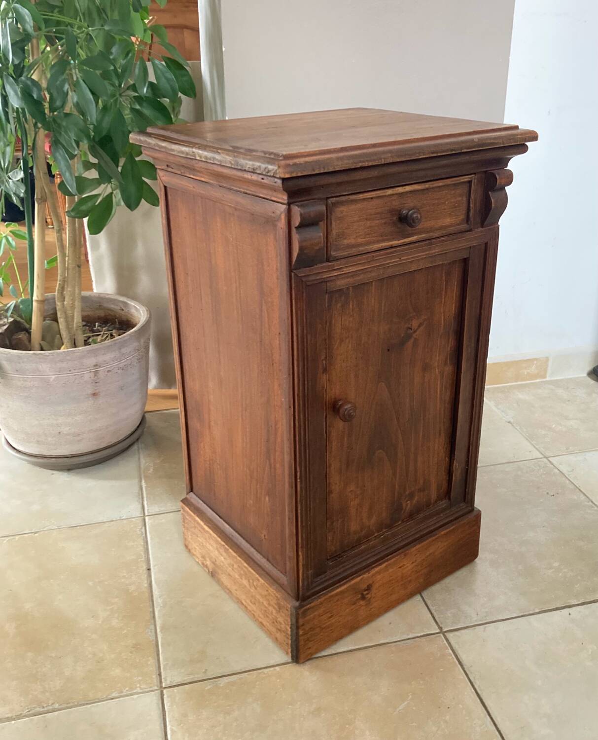 19th century solid wood bedside table