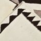 Tapis runner kilim vintage beige marron, motifs géométriques 388x101cm