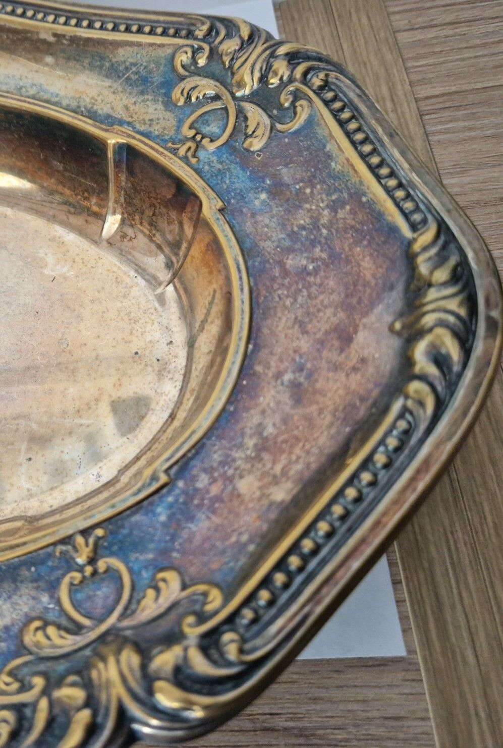 Oval serving dish in silver-plated metal – Louis XV style work