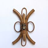 Pair of Louis Sognot rattan wall lights