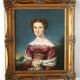 Elegant 19th-Century Portrait of a Lady – Oil on Canvas, Gilded Frame