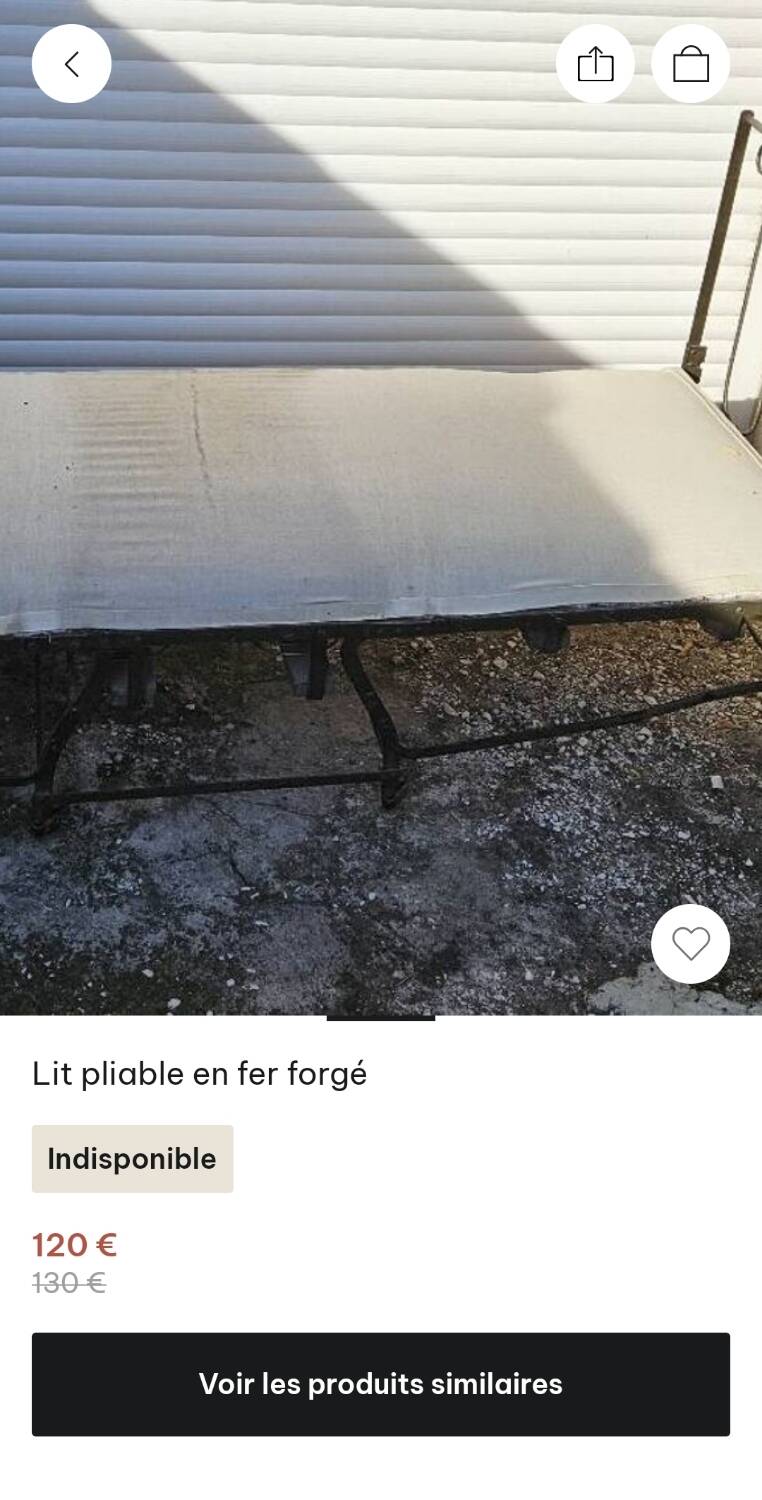 Folding wrought iron bed