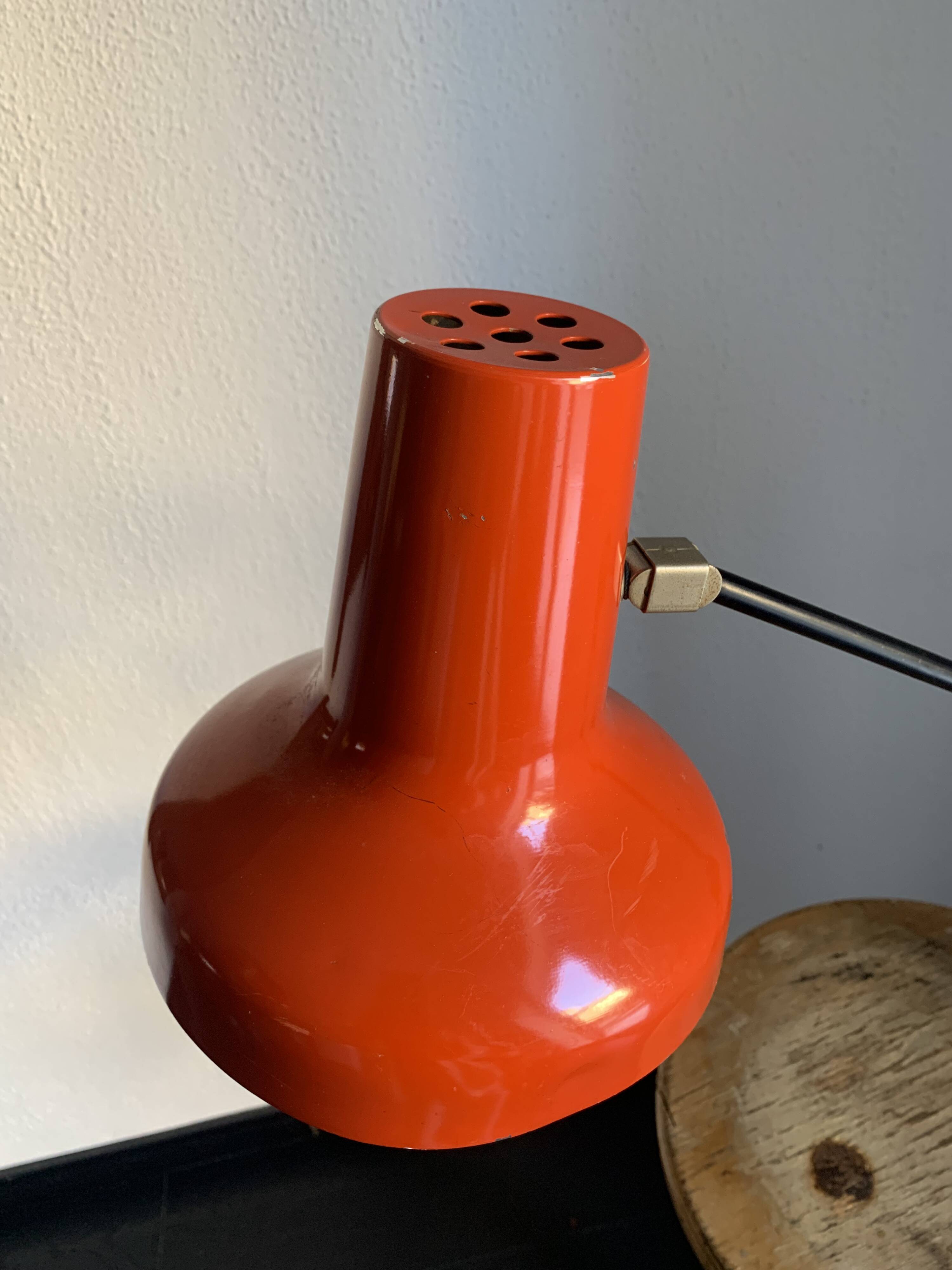 Vintage 1970s architect's desk lamp, East German (GDR - GDR), red - 50 cm