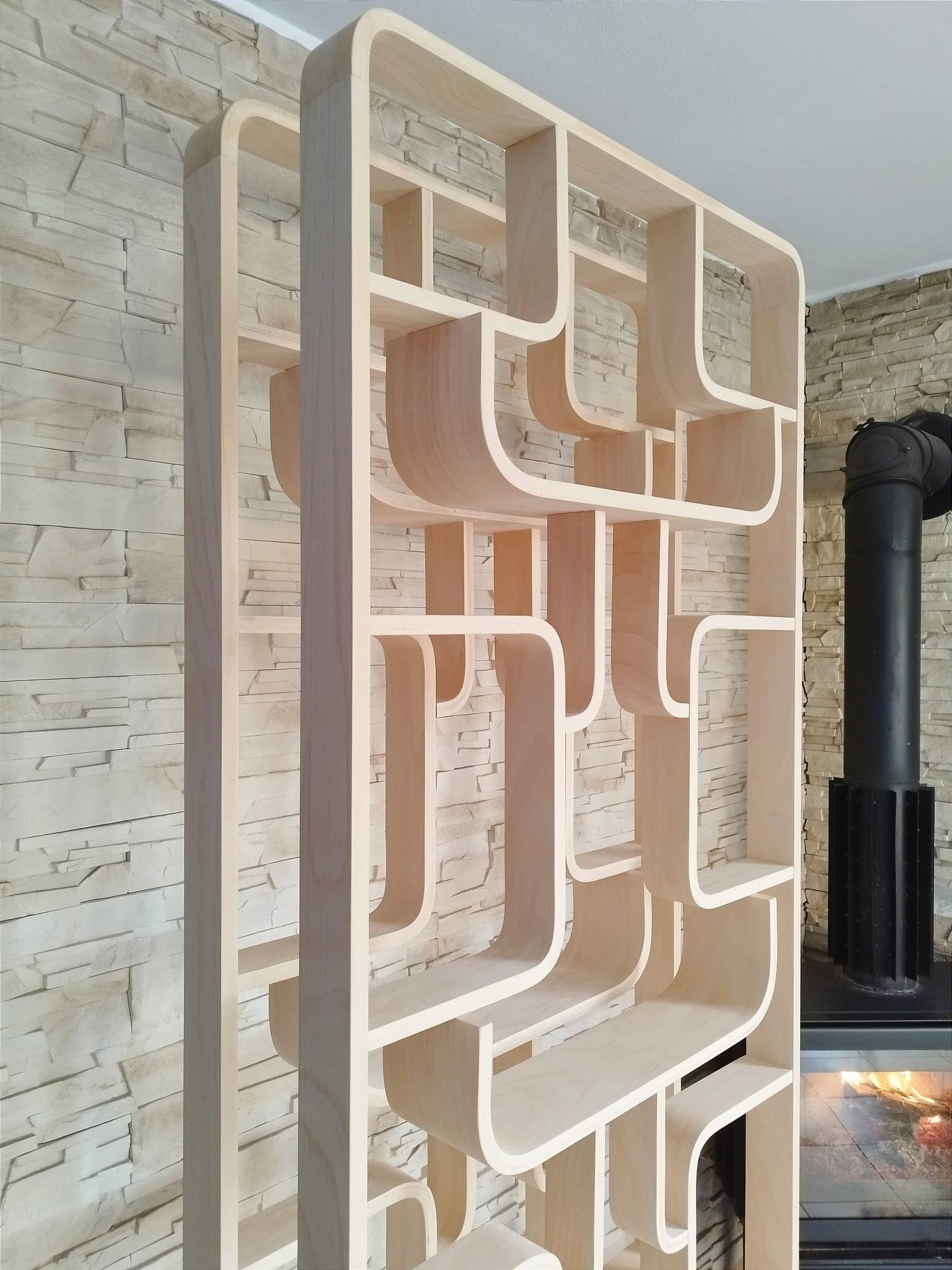 Mid-Century Czech Wall or Room Divider by Ludvik Volak for Drevopodnik Holesov, 1960s, Set of 2