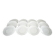 12 dessert plates in porcelain with double gold trim.