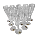 Flutes à champagne cristal taillées main