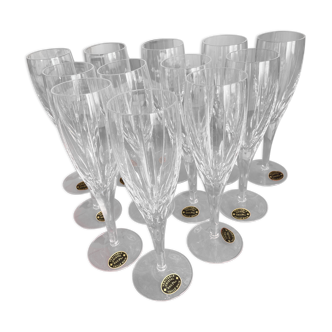 Flutes à champagne cristal taillées main