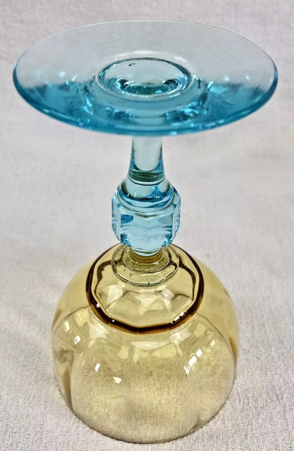 6 anciens verres à vin eau bicolores George Sand