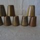 Lot 8 glasses sandstone cups stamped Digoin mug vintage cup