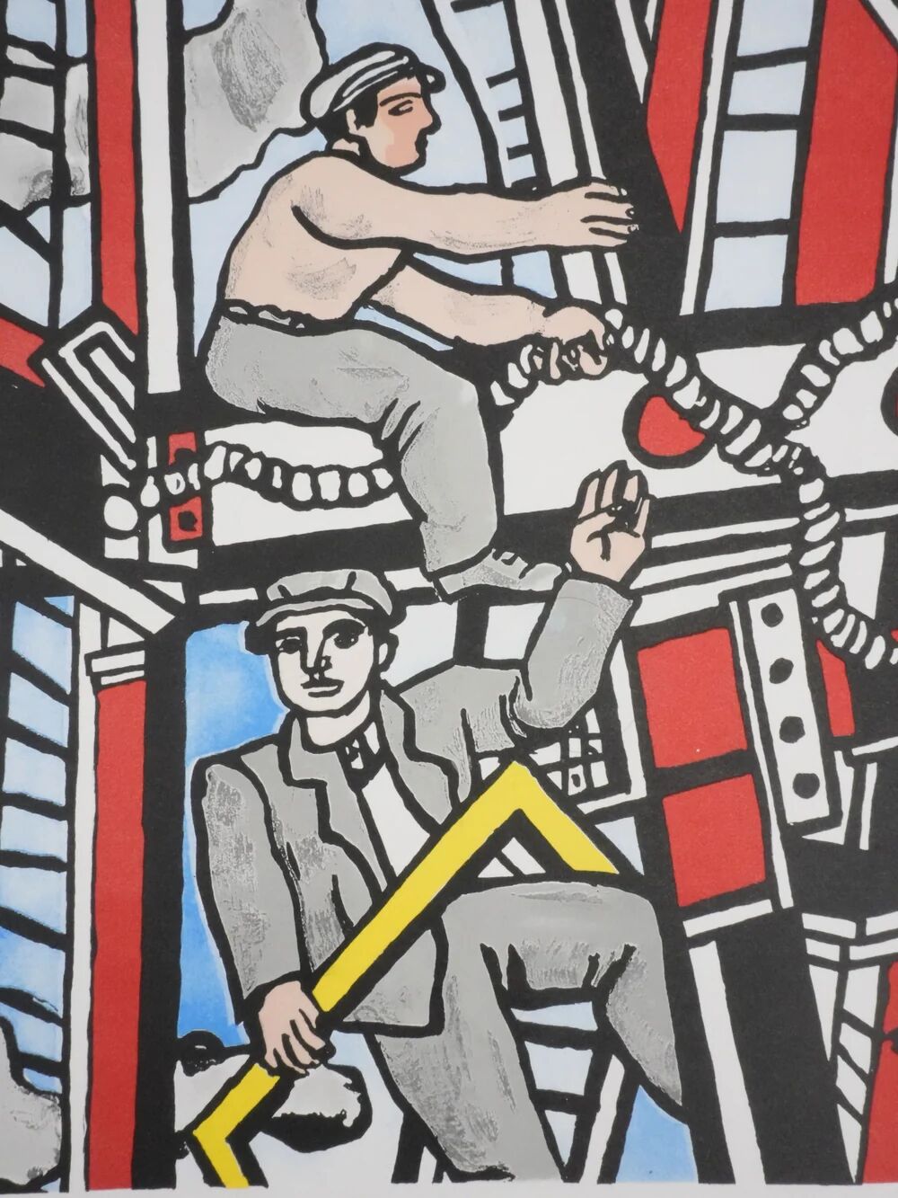 Fernand Léger : Les constructeurs saluant, lithographie signée