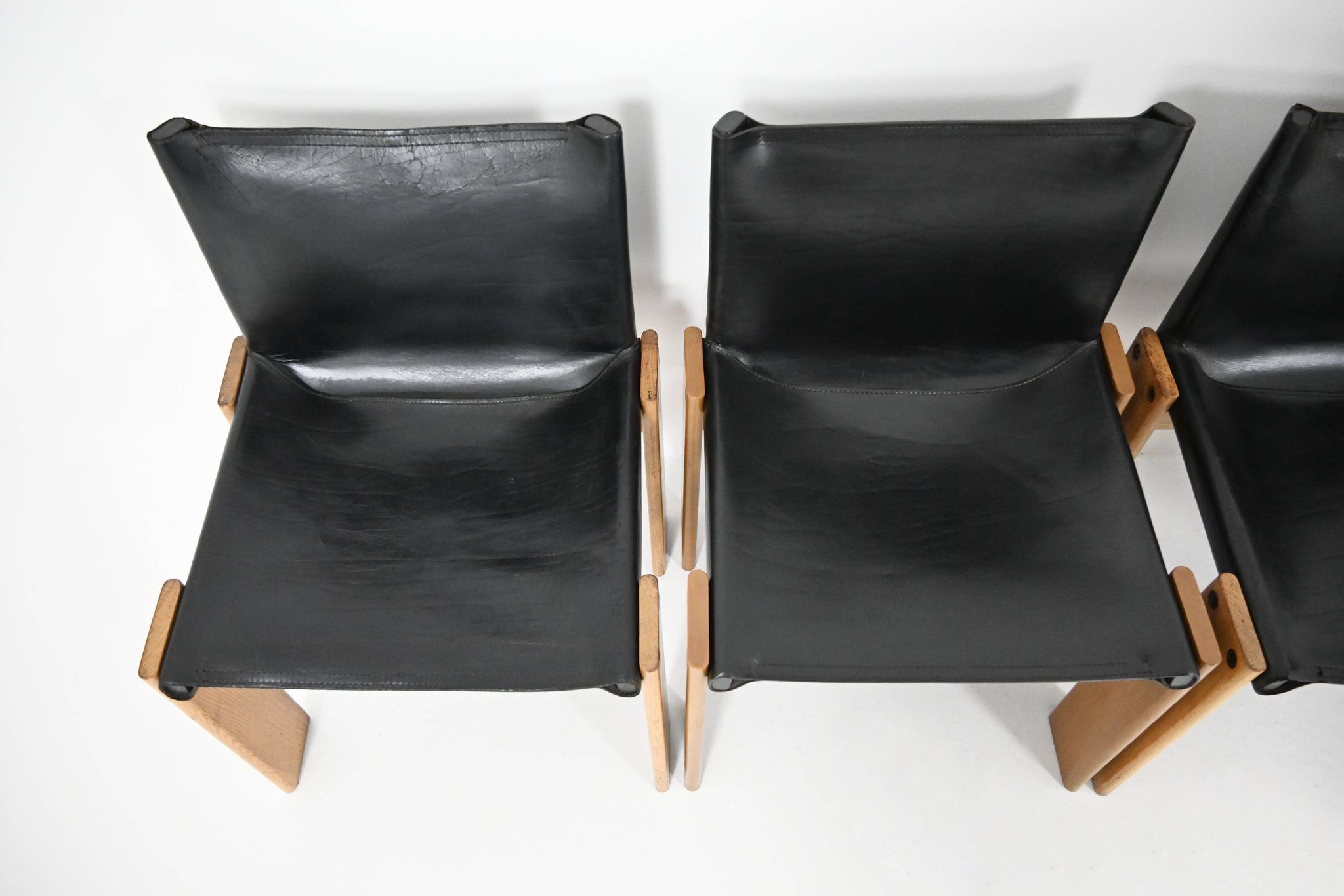 6 Monk dining chairs by Afra & Tobia Scarpa for Molteni, 1970