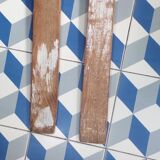 Pair of vintage wooden skis